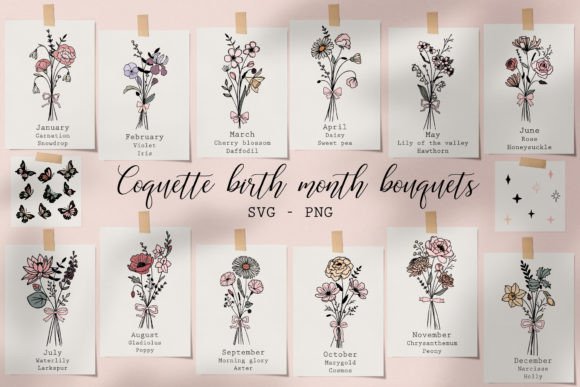 Download Birth Flower Bouquet Svg Wildflower Svg - Premium Bundle
