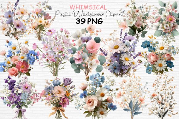 Download Pastel Wildflower Clipart PNG - Wildflower Collection