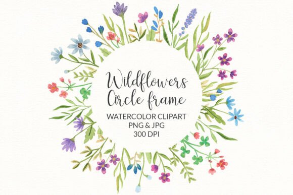 Download Floral Wreath, Circle Frame Wildflowers - Wildflower Collection