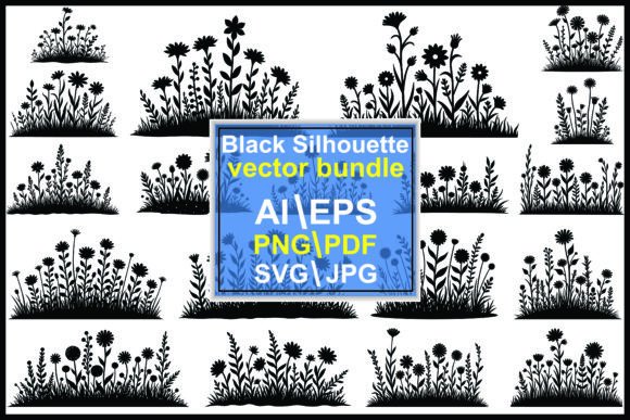 Download Wildflower Silhouette Vector Set - Wildflower Collection
