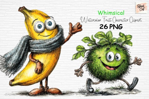 Download Whimsical Watercolor Fruit Clipart PNG - Fruit clipart Collection