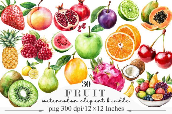 Download Watercolor Fruit Clipart - Fruit clipart Collection