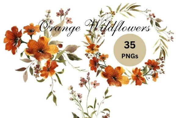 Download Watercolor Boho Wildflowers Clipart PNG - Wildflower Collection