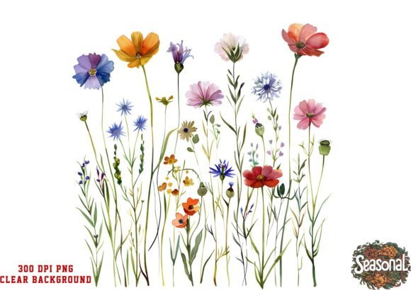 Download Watercolor Wildflower Png Clipart - Premium Resources